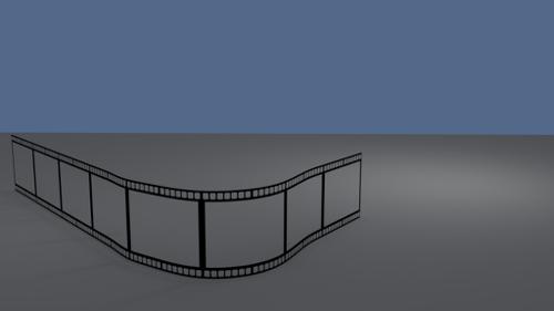 Film strip on a path for animation preview image